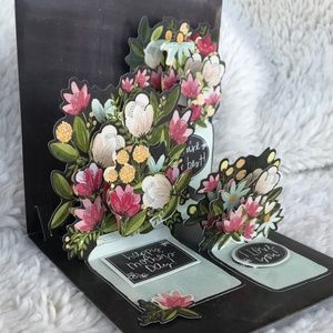B3 3D Pop Up Mother's Day Card Today Is All About You Love You Glass Jar Bouquet